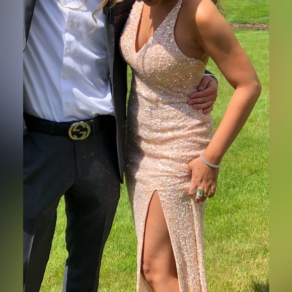 Champagne sequin prom dress - Picture 5 of 5
